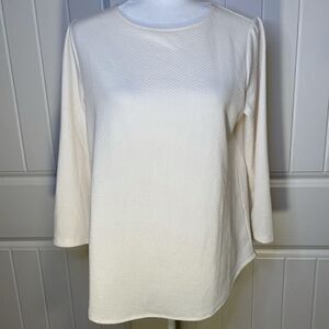 White Van Heusen knit blouse (0105)